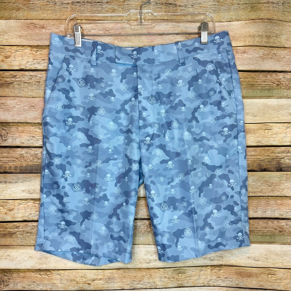 G/Fore Blue Camo Skull Print Golf Shorts Size 33